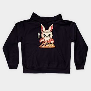 Kawaii Bunny Eating Japanese Sushi Anime Gift Kids Hoodie